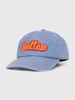 Butter Goods czapka z daszkiem bawełniana Swirl 6 Panel Cap kolor niebieski z aplikacją BGQ1247301