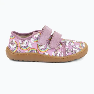 Buty barefoot dziecięce Froddo Canvas white / pink