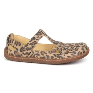 Buty Barefoot Ultralekkie półsandały Olivier 1285 na rzep panterka beżowy