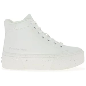 Buty Calvin Klein Bold Vulc Flatform Mid Laceup YW0YW01230-0K8 - białe