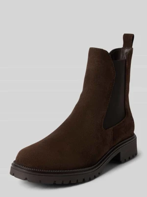 Buty chelsea z naturalnej skóry bydlęcej Tamaris Ciemnobrązowy
