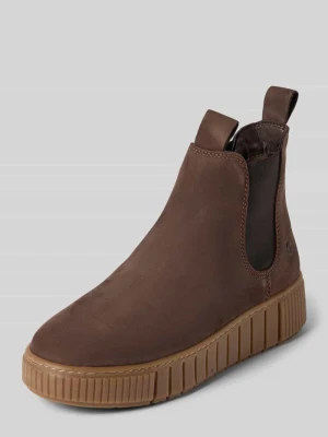 Buty chelsea z naturalnej skóry bydlęcej Tamaris Ciemnobrązowy