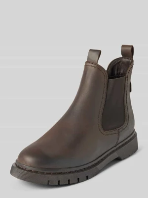 Buty chelsea z naturalnej skóry bydlęcej Tamaris Ciemnobrązowy melanż