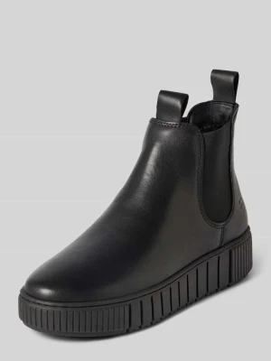 Buty chelsea z naturalnej skóry bydlęcej Tamaris Czarny