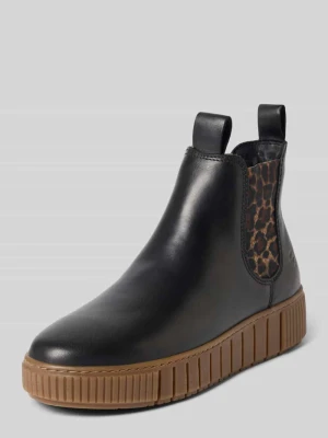 Buty chelsea z naturalnej skóry bydlęcej Tamaris Czarny