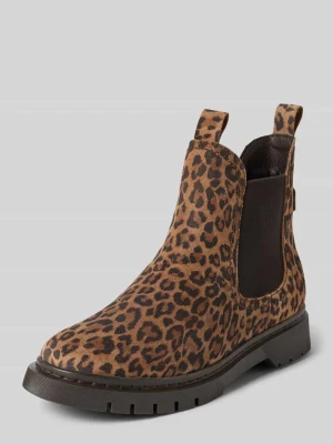 Buty chelsea z naturalnej skóry bydlęcej Tamaris Średniobrązowy