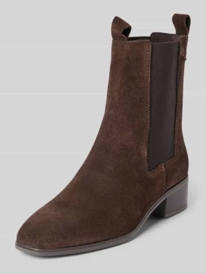 Buty chelsea z naturalnej skóry ze skóry bydlęcej Tamaris Ciemnobrązowy