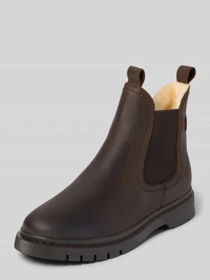 Buty chelsea z naturalnej skóry ze skóry bydlęcej Tamaris Ciemnobrązowy