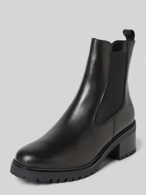 Buty chelsea z naturalnej skóry ze skóry bydlęcej Tamaris Czarny
