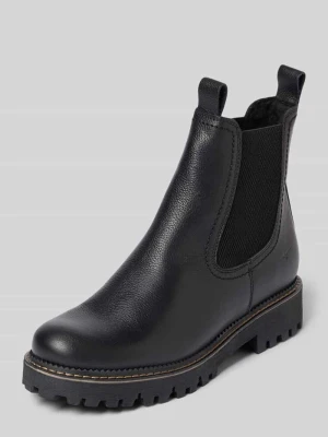Buty chelsea z naturalnej skóry ze skóry bydlęcej Tamaris Czarny