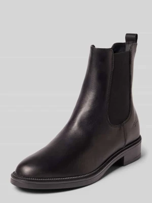 Buty chelsea z naturalnej skóry ze skóry bydlęcej Tamaris Czarny