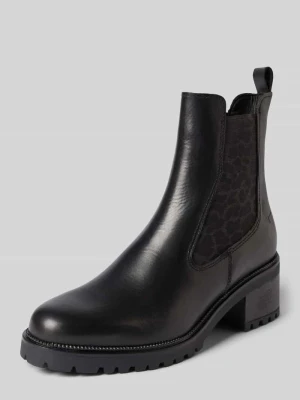 Buty chelsea z naturalnej skóry ze skóry bydlęcej Tamaris Czarny