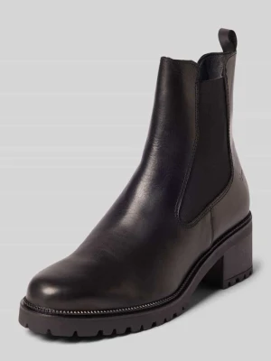 Buty chelsea z naturalnej skóry ze skóry bydlęcej Tamaris Czarny