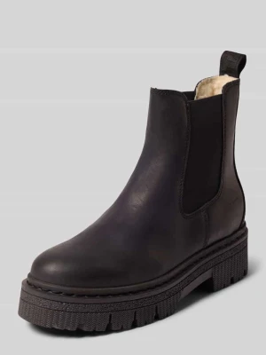 Buty chelsea ze skóry bydlęcej nappa z profilowaną podeszwą Tamaris Czarny