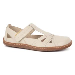 Buty damskie Barefoot Ultralekkie półsandały Olivier 1285 na rzep beżowe beżowy