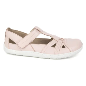Buty damskie Barefoot Ultralekkie półsandały Olivier 1285 na rzep pudrowy róż różowe