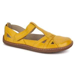 Buty damskie Barefoot Ultralekkie półsandały Olivier 1285 na rzep żółte