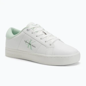 Buty damskie Calvin Klein YW0YW01444 Classic Cupsole Lowlaceup Lth Wn bright white/moonlight jade