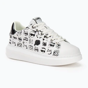 Buty damskie KARL LAGERFELD Kapri Twin Nft Graffiti white leather w / black