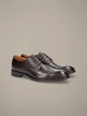 Buty Derby Raniero Ciemnobrązowe Lancerto Ciemny brąz