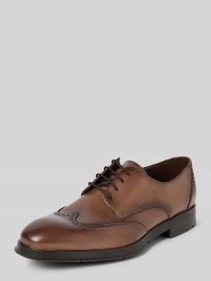 Buty derby skórzane z ozdobnymi szwami model ‘NAIROBI’ Lloyd Średniobrązowy