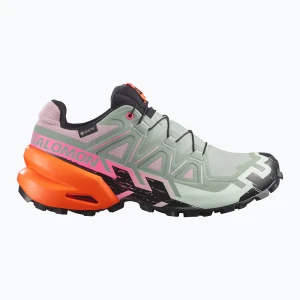 Buty do biegania damskie Salomon Speedcross 6 GTX Icon black/green milieu Szary