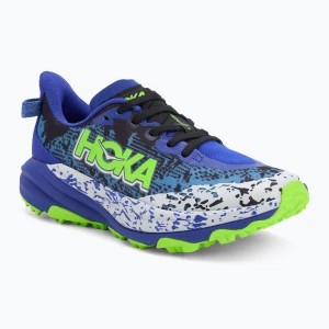 Buty do biegania dziecięce HOKA Speedgoat 6 night sky/neon lime Niebieski
