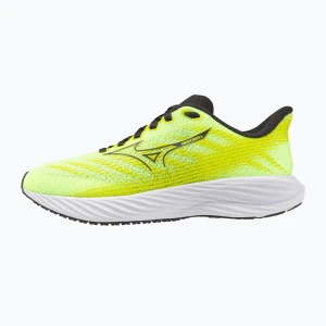 Buty do biegania dziecięce Mizuno Enerzy Rider Jr lime pulp / black oyster / evening primrose Zielony