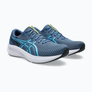 Buty do biegania męskie ASICS Patriot 14 grand shark / energy aqua Niebieski