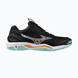 Buty do piłki ręcznej Mizuno Wave Stealth 6 black/tangelo/ice green