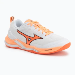 Buty do piłki ręcznej Mizuno Wave Stealth Elite white / lava orange