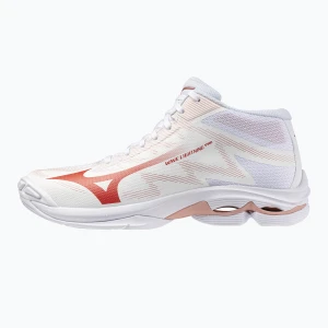 Buty do siatkówki damskie Mizuno Wave Lightning Pro Mid white/rose elegance/lava falls