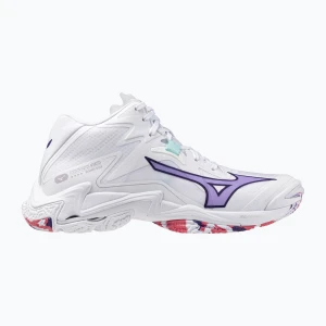 Buty do siatkówki damskie Mizuno Wave Lightning Z8 Mid white/violet indigo/camelliaros