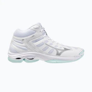 Buty do siatkówki damskie Mizuno Wave Momentum Pro Mid white/blue tint