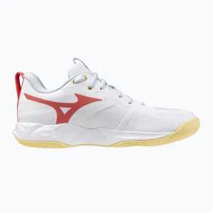 Buty do siatkówki damskie Mizuno Wave Momentum Pro white/calypso coral/pale banan