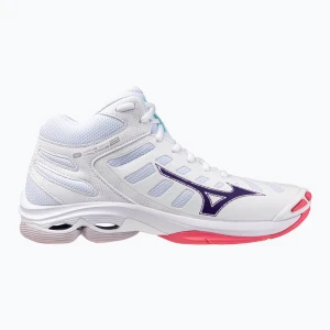 Buty do siatkówki damskie Mizuno Wave Voltage 2 Mid white/violet indigo/camellia rose