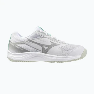 Buty do siatkówki dziecięce Mizuno Cyclone Speed 5 white/black/frozen emerald