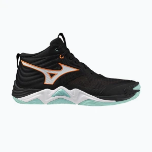 Buty do siatkówki Mizuno Wave Momentum Elite Mid black/tangelo/ice green