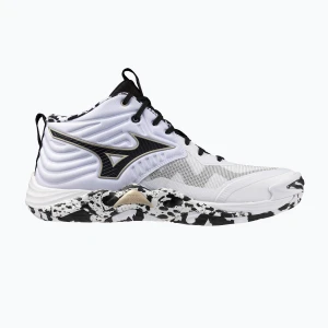 Buty do siatkówki Mizuno Wave Momentum Elite Mid white/black/ge gold