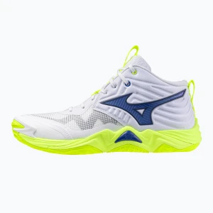 Buty do siatkówki Mizuno Wave Momentum Elite Mid white/lightning yellow/dazzling blue