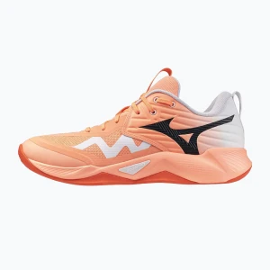Buty do siatkówki Mizuno Wave Momentum Pro flamingo coral / carbon / white Pomarańczowy