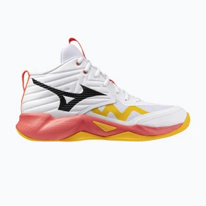 Buty do siatkówki Mizuno Wave Momentum Pro Mid white/fiery coral 2/citrus