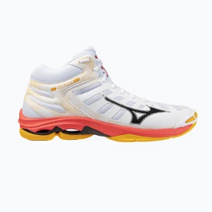 Buty do siatkówki Mizuno Wave Voltage 2 Mid white/fiery coral 2/citrus