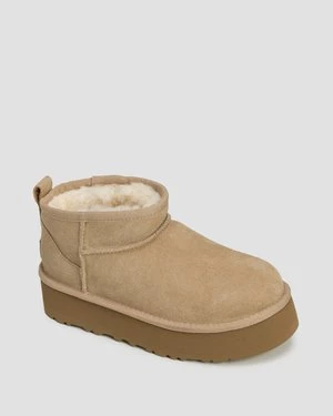 Buty Dziecięce Ugg Classic Ultra Mini Platform Beżowe