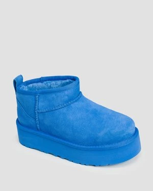 Buty Dziecięce Ugg Classic Ultra Mini Platform Niebieskie