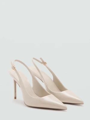 Buty lakierki na obcasie kremowy / écru - Kobieta - - MANGO