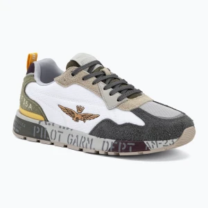 Buty męskie Aeronautica Militare SC0276UCT03546 off white/verde/marrone/grigio