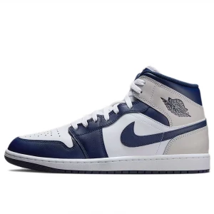 Buty męskie Air Jordan 1 Mid DQ8426-146 - biało-granatowe