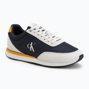 Zdjęcie produktu Buty męskie Calvin Klein YM0YM01361 Retro Runner Ess Mix Mat vaporous white/casual bluee/cooling Granatowy