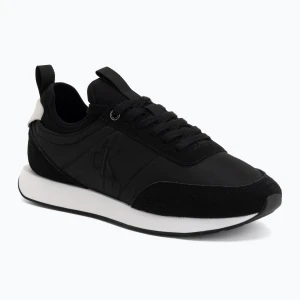 Buty męskie Calvin Klein YM0YM01414 Retro Runner Sock Laceup Mix mat black / bright white